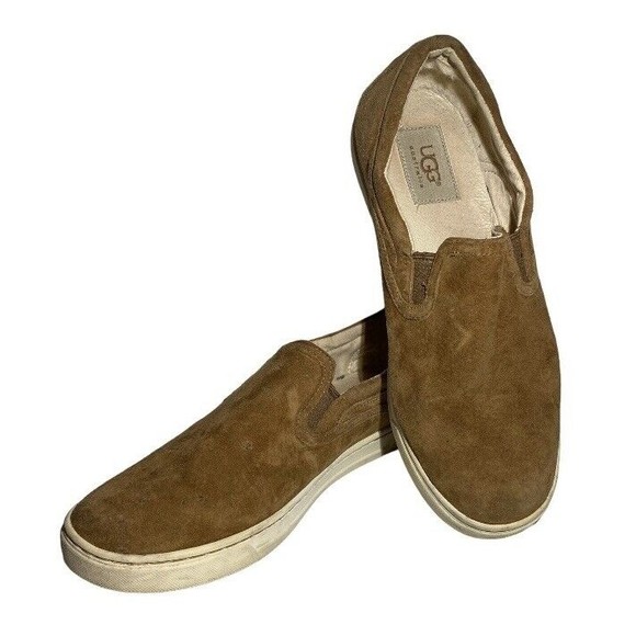 UGG Fierce Slip On Shoes Sneakers Women Size 8.5 Chestnut Brown Suede Leather - Picture 1 of 7